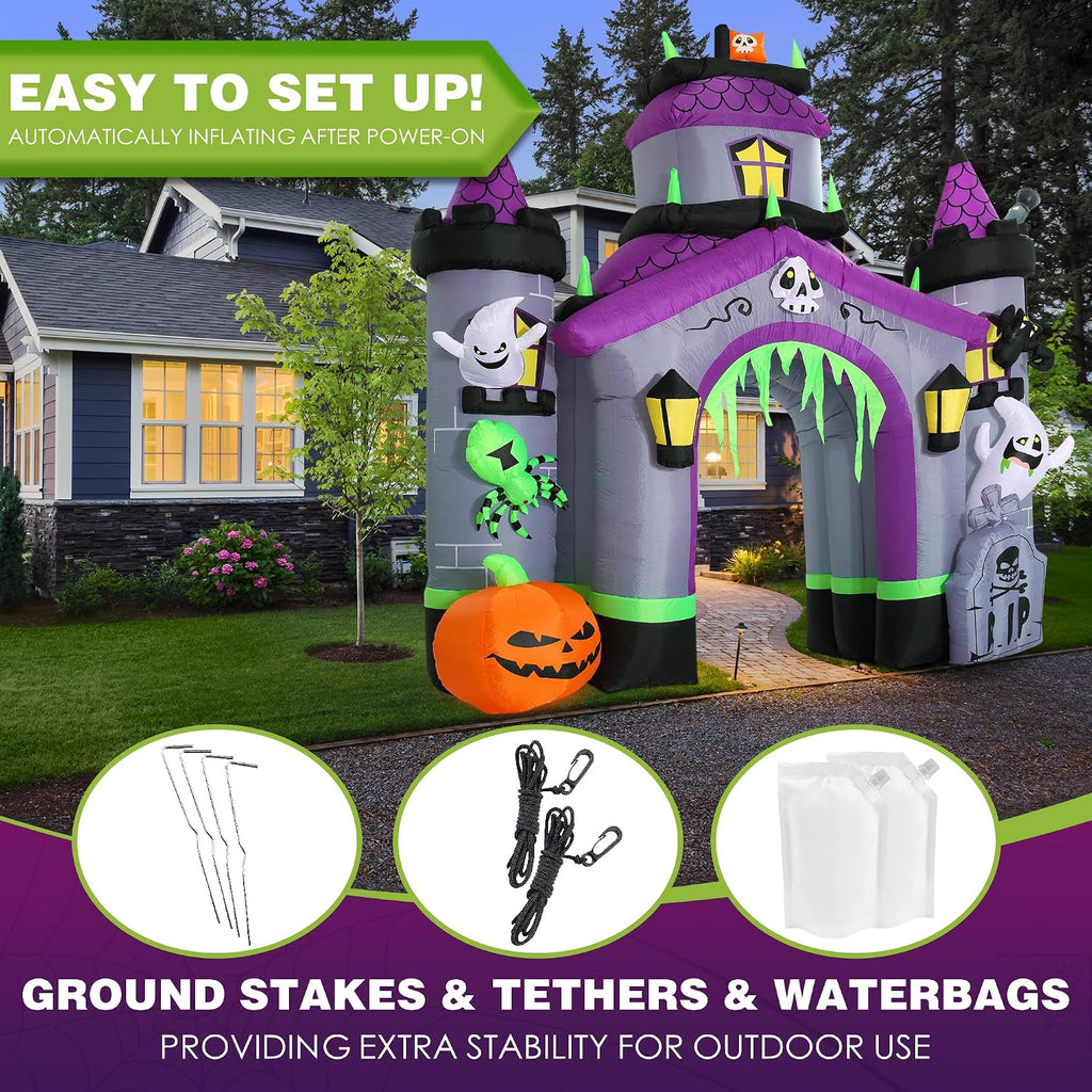 ZPISF Halloween Inflatables Giant 12.5 FT Haunted House Castle Archway