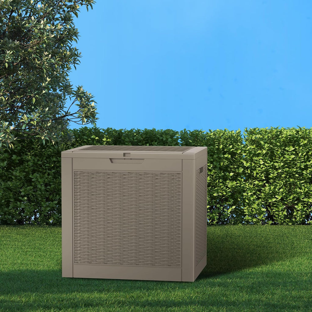 resin deck box - 35 gallon lockable outdoor, close-up detail