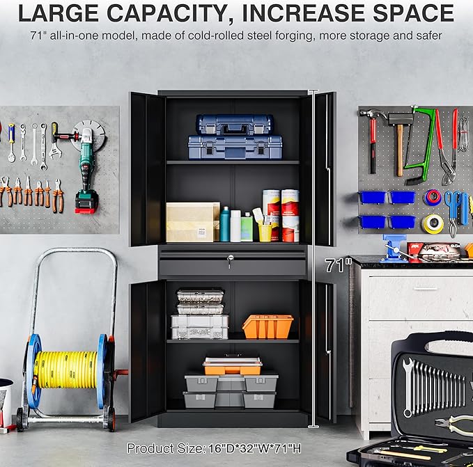 SISESOL Metal Garage Storage Cabinet