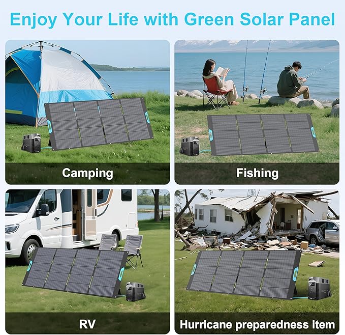 400W Portable Solar Panel for Power Station, 23.5% High Efficiency ETFE