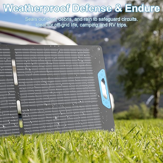 110W Portable Solar Panel for Power Station, 23.5% High Efficiency ETFE