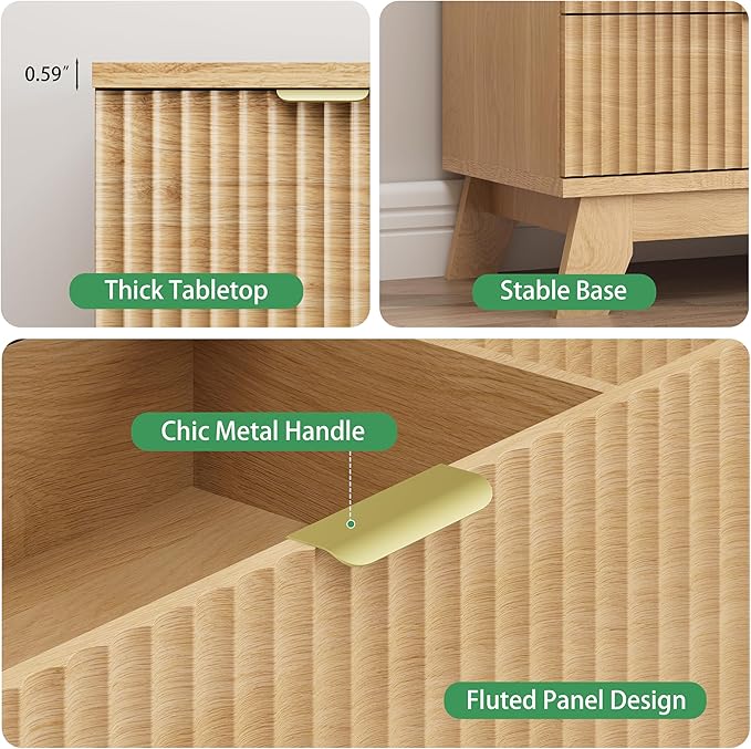 Fluted Dresser for Bedroom