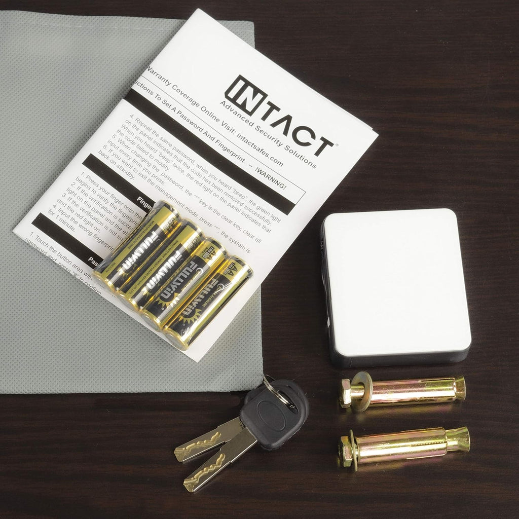 eylar intact compact quick access biometric fingerprint gun, front angle view