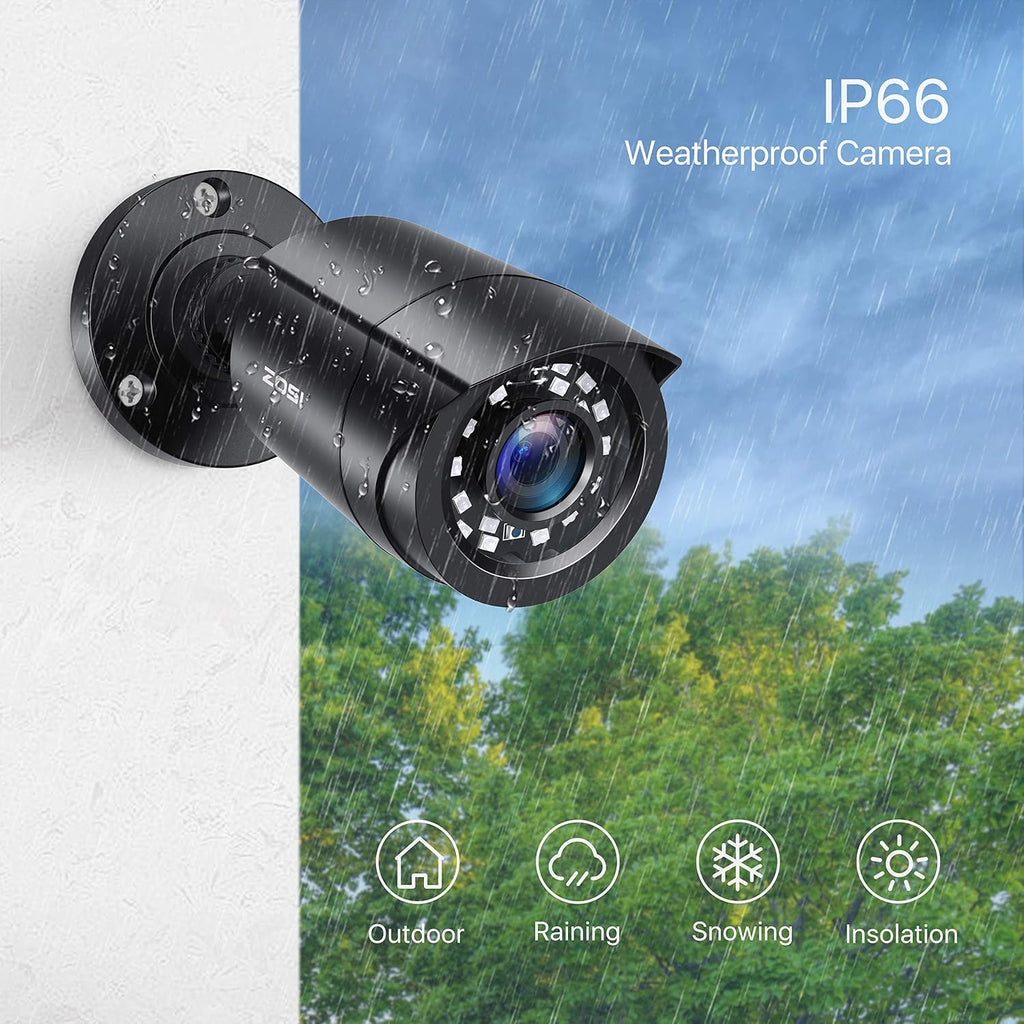 ZOSI 4 Pack 2MP 1080p HD-TVI Bullet Security Camera Indoor Outdoor