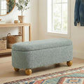 VKNOW 44.8" Storage Ottoman Bench End of Bed Bench with Hinge, Light Green
