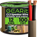GEARit Outdoor Speaker Wire CL3 Rated, 12 Gauge Speaker Wire, Speaker Cable 100