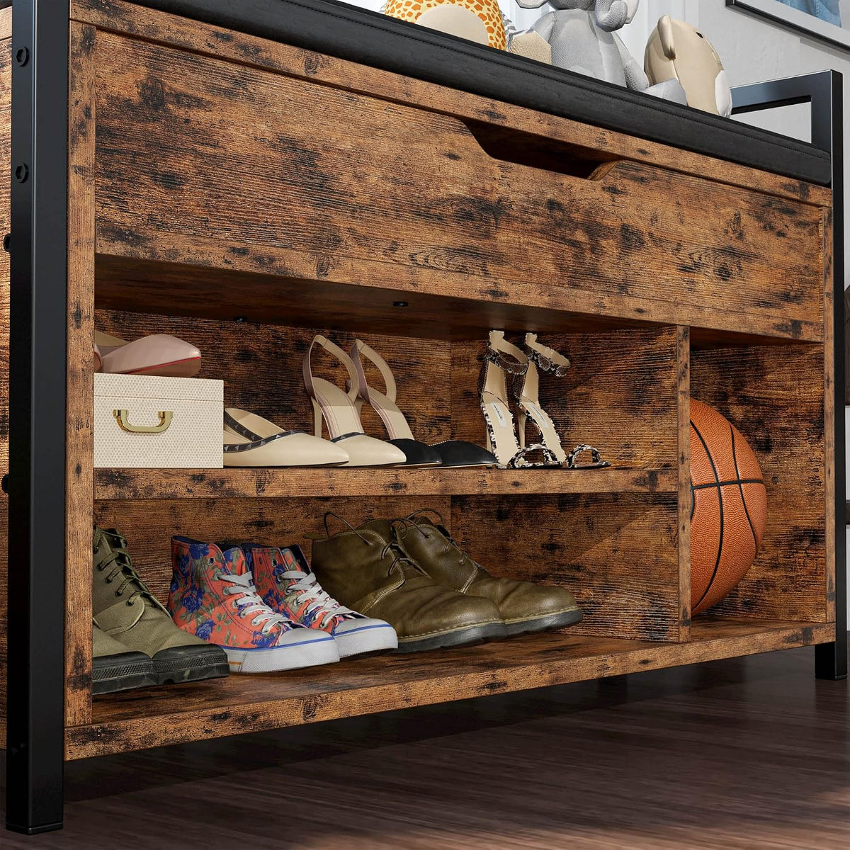 IRONCK Shoe Storage Bench with Doors and Storage for Entryway and Hallway