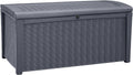 Keter Borneo Outdoor Storage Deck Box, 110 Gallon, Grey