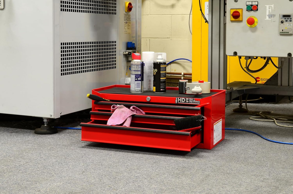 hilka g301c3bbs heavy duty 3 drawer add-on tool on a desk or shelf