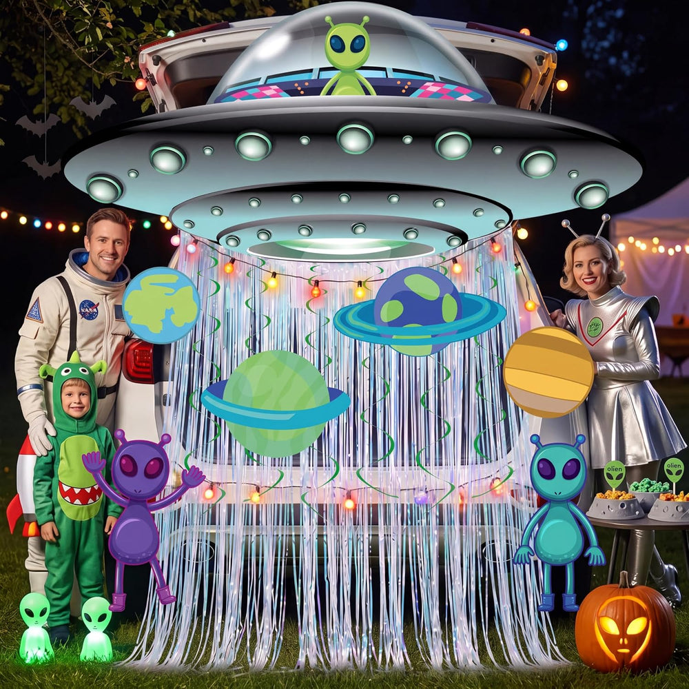 JOYIN Halloween UFO Aliens Trunk Or Treat Car Decorations Kit for SUV Outdoor...