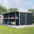 AMERLIFE 8x10x6 FT Outdoor Shed with Storage Shelf for Backyard