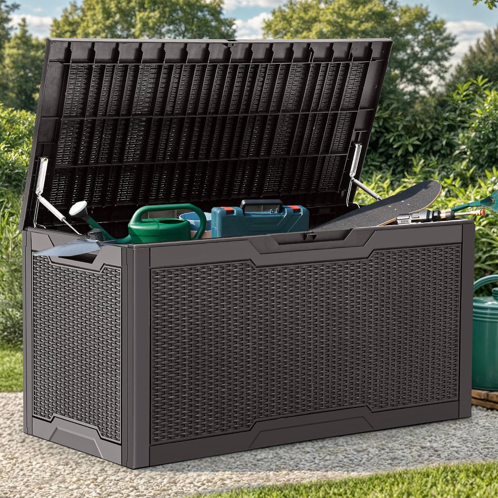 YITAHOME 100 Gallon Large Resin Deck Box Outdoor Storage Boxes for Patio