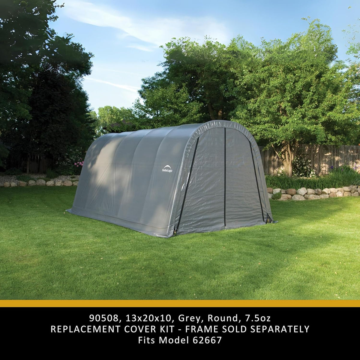 shelterlogic replacement cover roundtop 13 x 20 x, side view