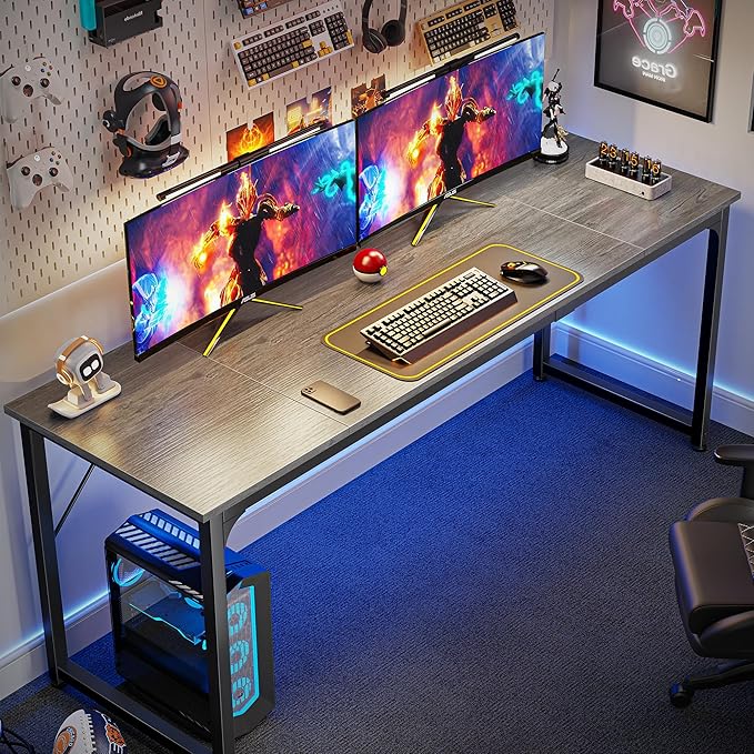 Huuger Computer Desk, 70 Inch Office Desk, Gaming Desk