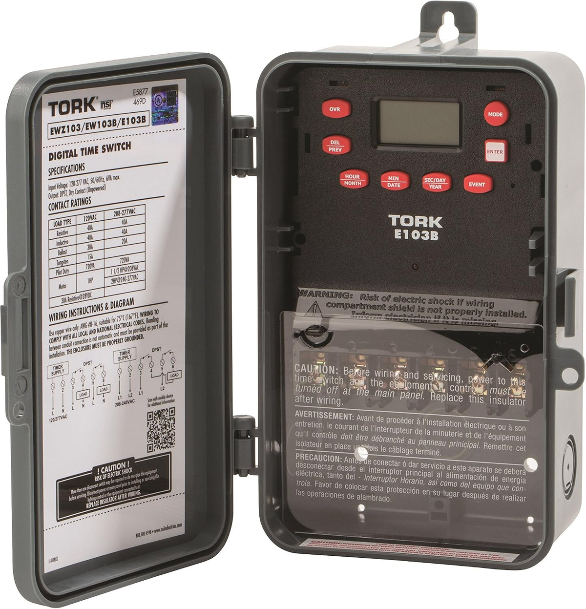 NSI Multipurpose Control 24 Hour Time Switch, 120-277 VAC Input Supply