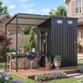 5x3FT Outdoor Storage Shed & Hardtop Gazebo Combo