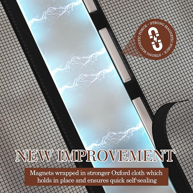 Yotache Magnetic Screen Door fits 72"x80" Doors, Screen Size 74"x81"