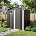 Outdoor Metal Storage Shed 6x4 FT,Gray Lockable Storage Shed, Window & Ventilated Tool Shed, Sloped Roof Backyard Garden Shed