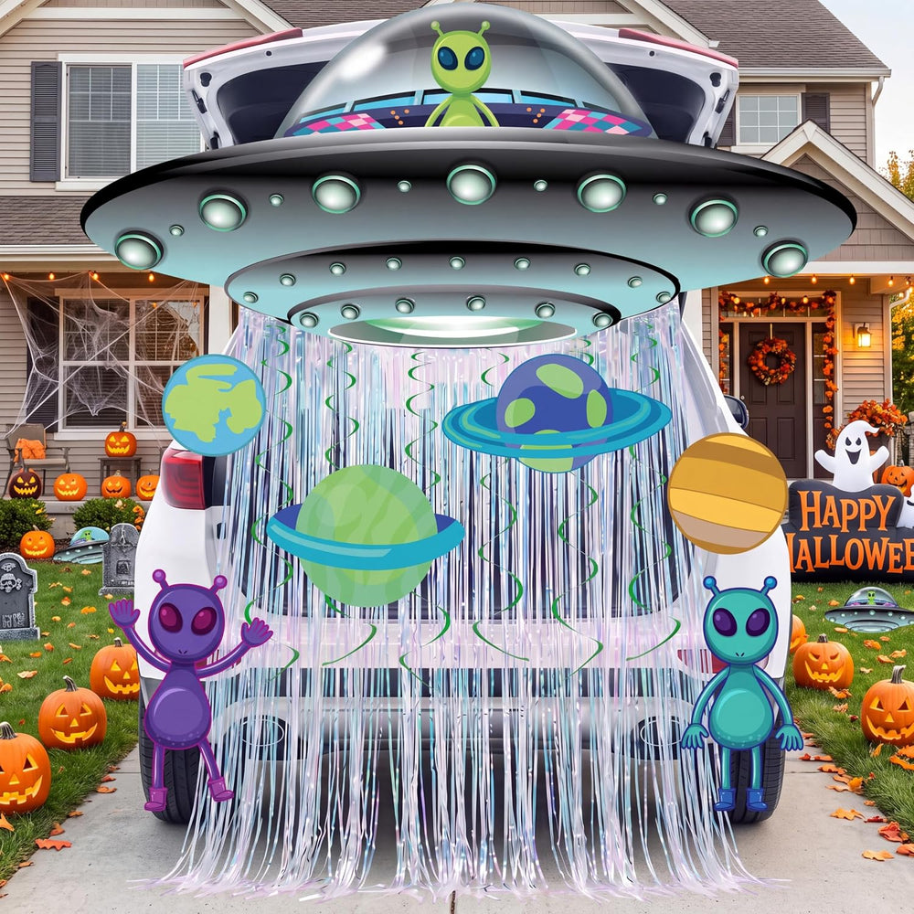 JOYIN Halloween UFO Aliens Trunk Or Treat Car Decorations Kit for SUV Outdoor...