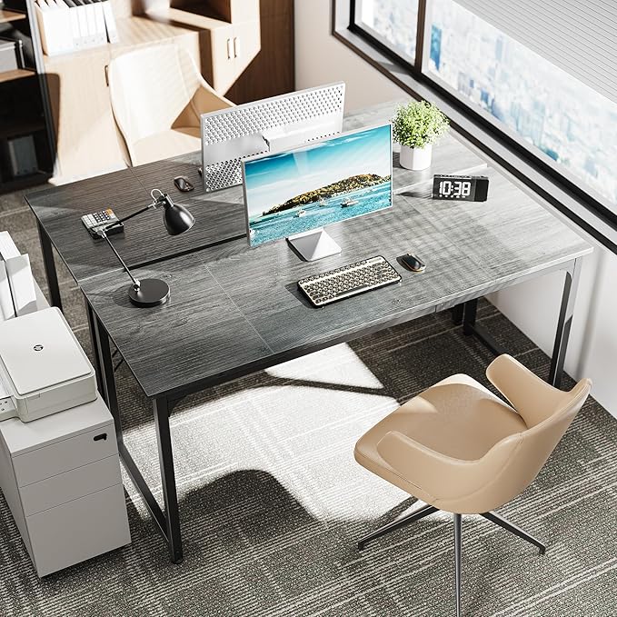Huuger Computer Gaming Desk, 63 Inch Office Desk