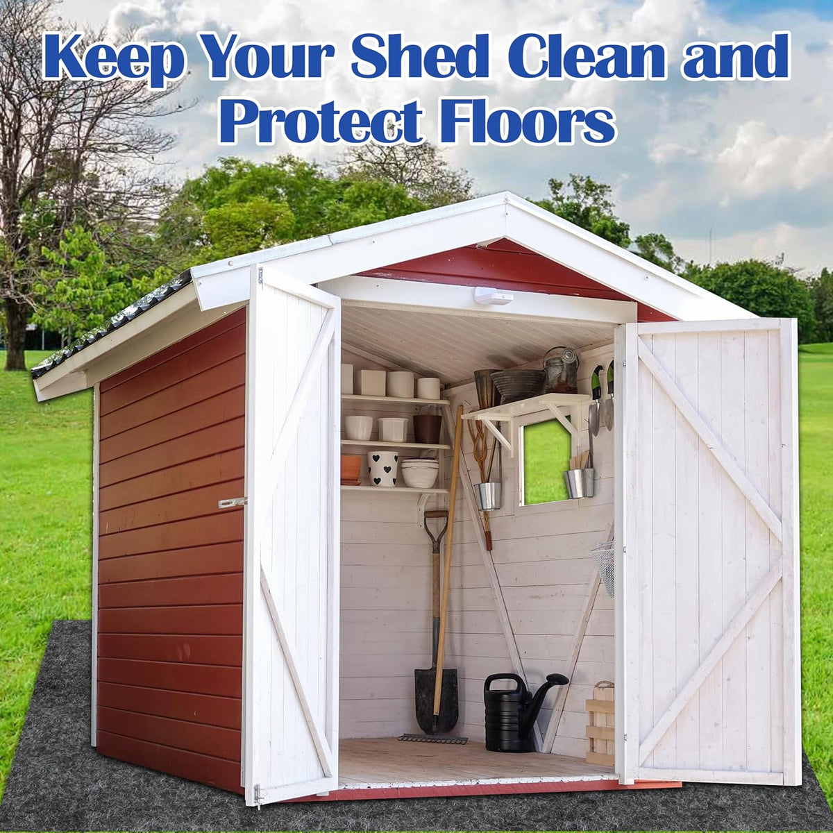 ogrmar 8.2x10.2 ft outdoor storage shed mat waterproof, package contents