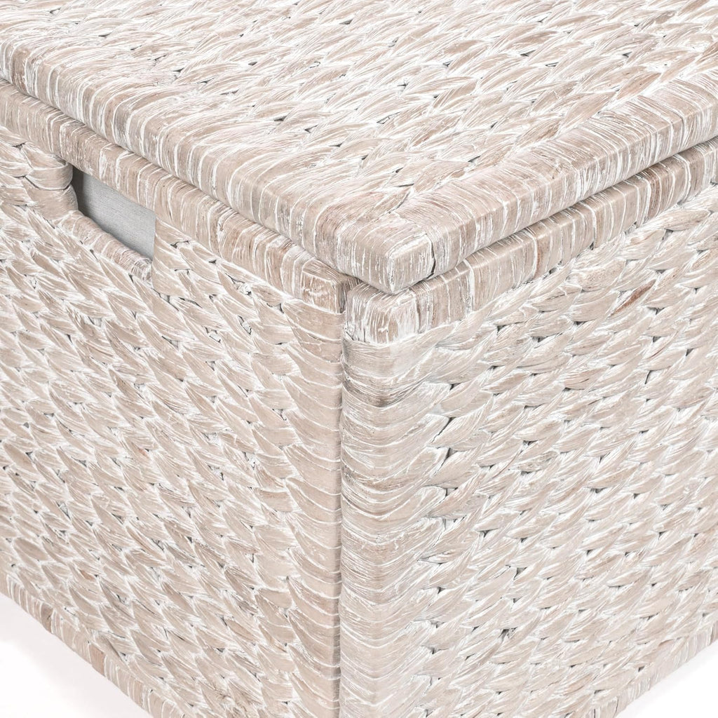 eyely mph9005c amanda wicker weave 30" storage trunk showing dimensions