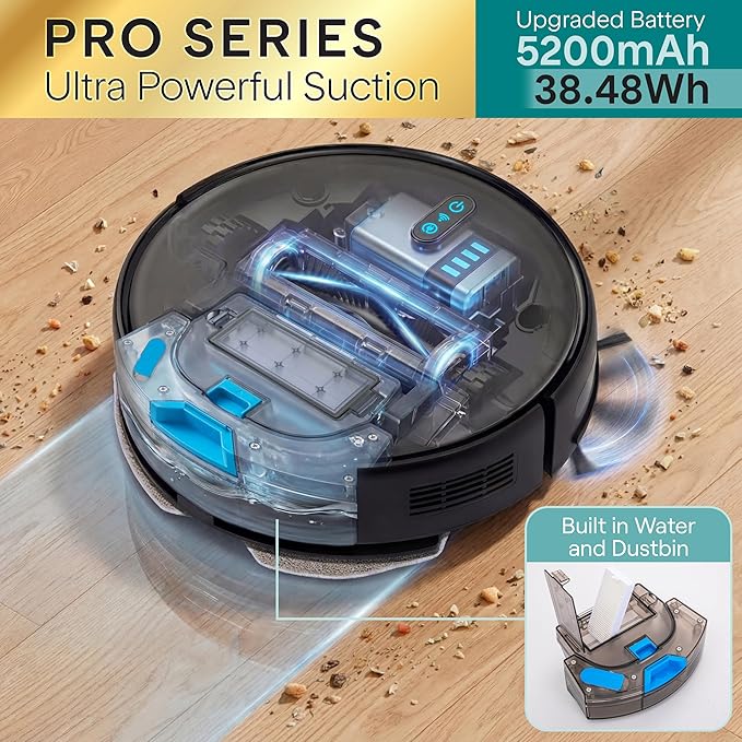 SereneLife Automatic Robot Vacuum Cleaner and Mop Combo, Pro Edition
