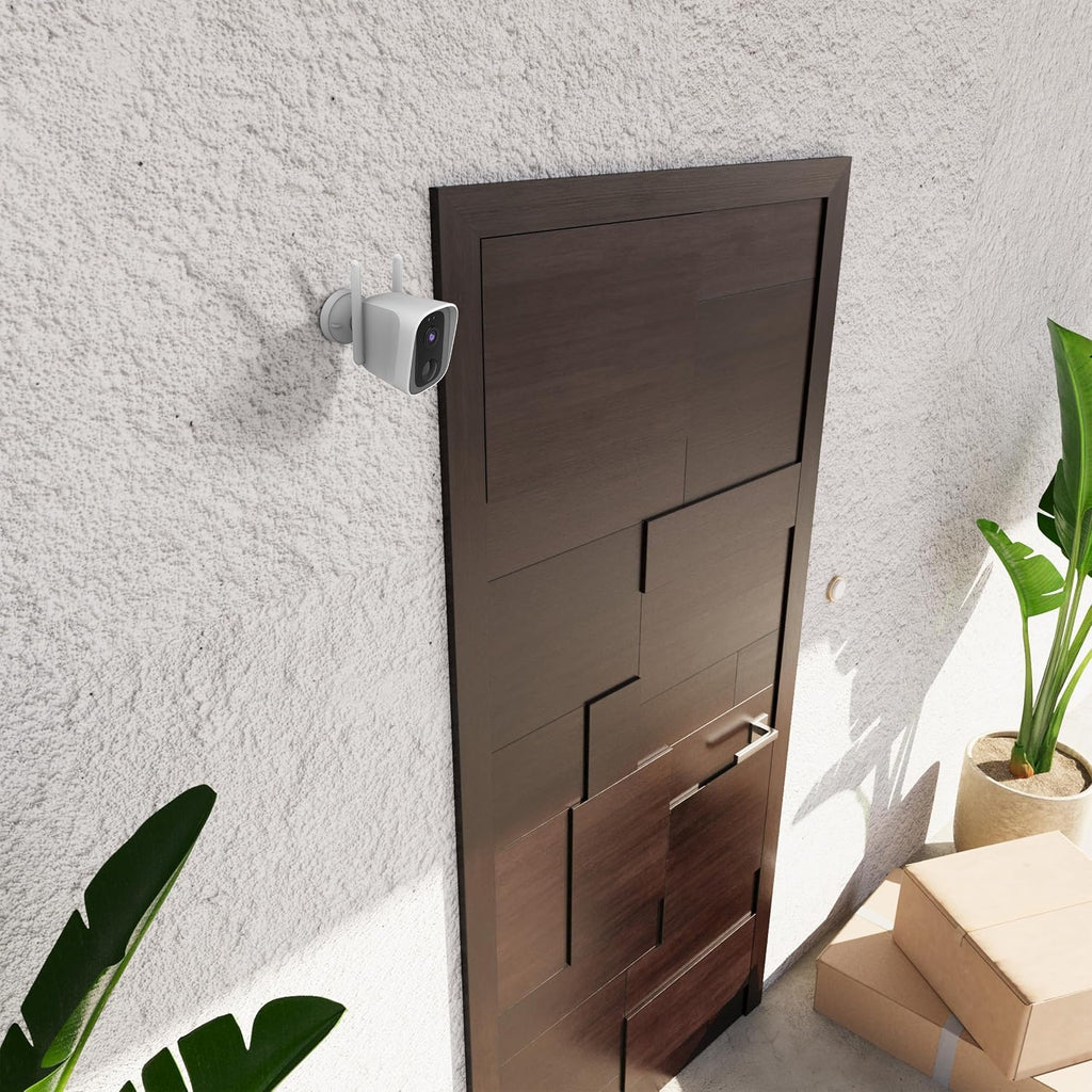 feit electric smart outdoor wireless security camera, 2k showing dimensions