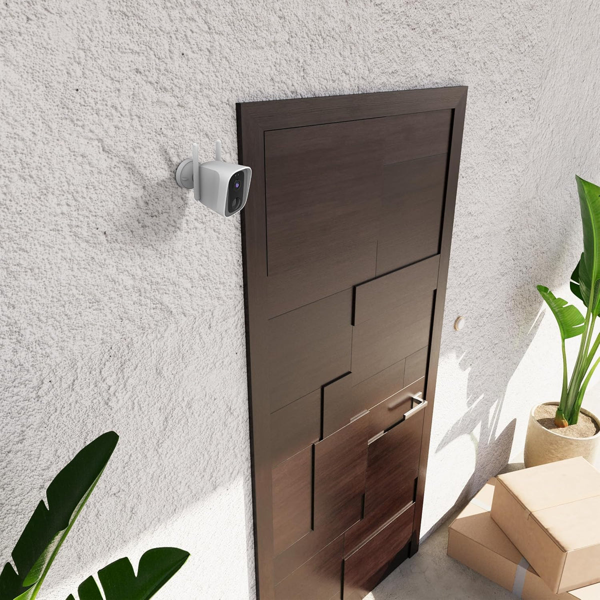 feit electric smart outdoor wireless security camera, 2k showing dimensions