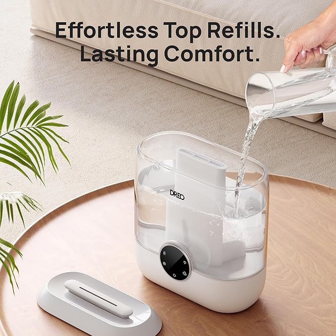 DREO 6L Top Fill Humidifiers for Bedroom, 60H Runtime 28 dB Quiet Supersized