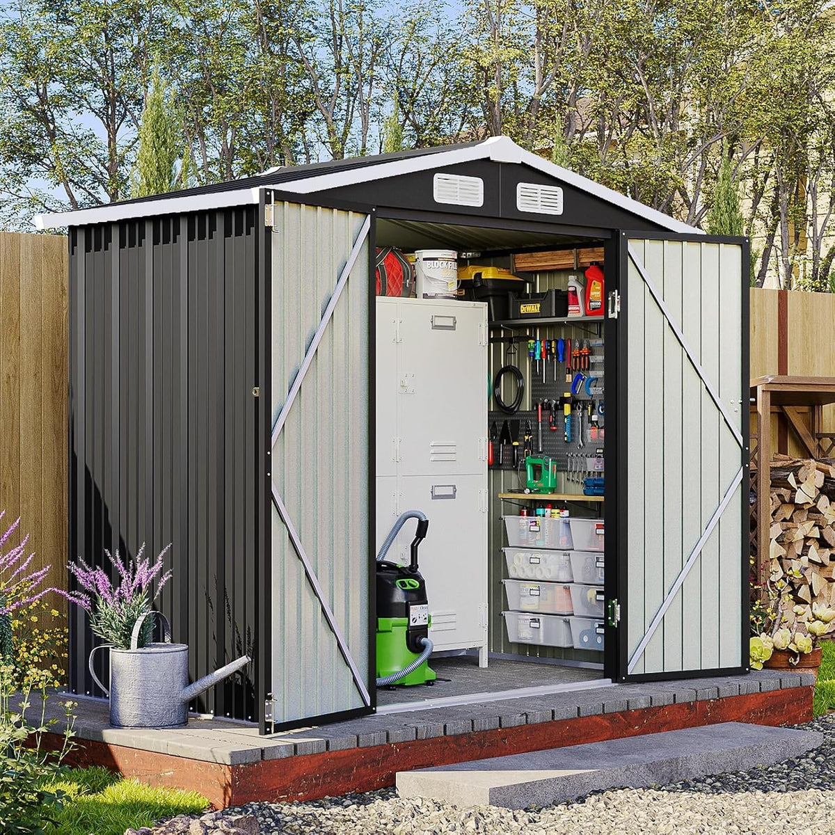 6x4FT Outdoor Storage Shed Black