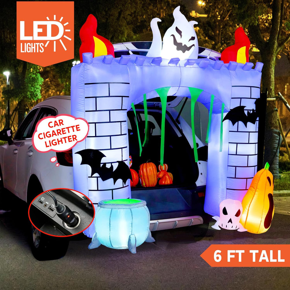 Joiedomi 6 ft Halloween Inflatable Outdoor Decorations, Trunk or Treat Car De...