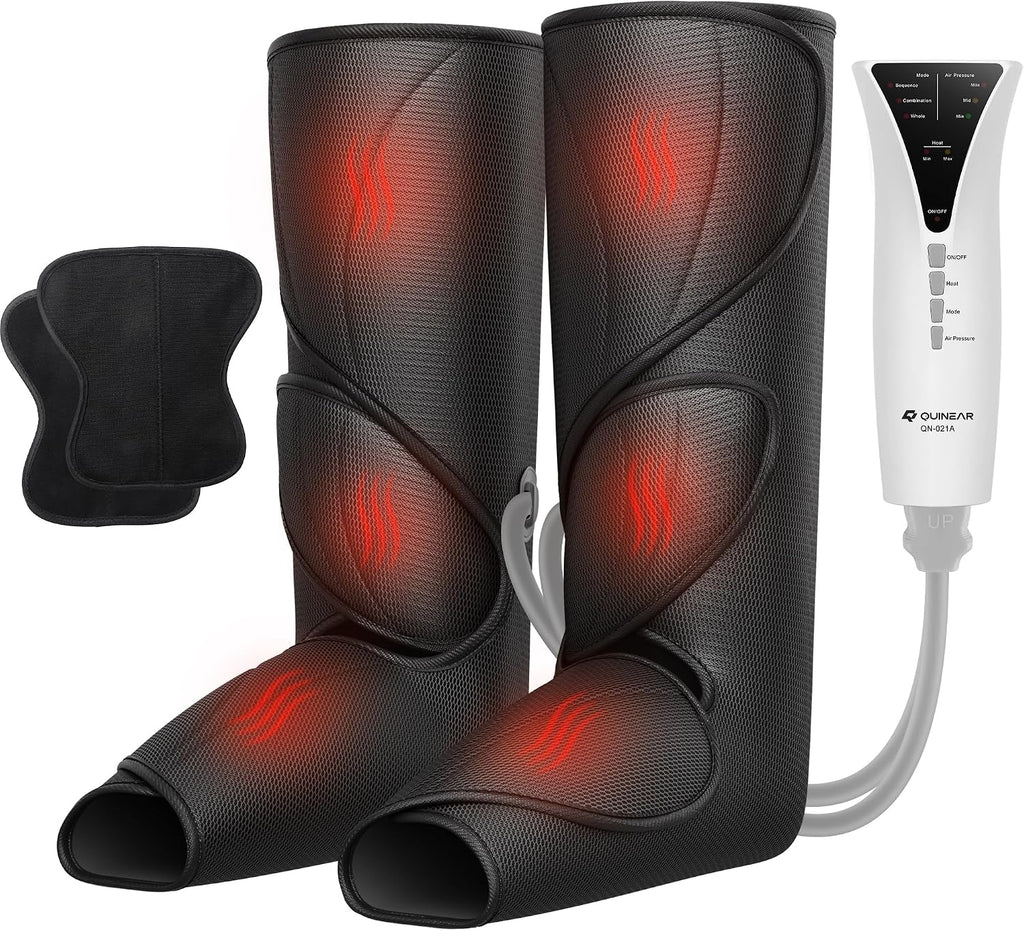 QUINEAR Leg Massager with Heat and Air Compression, Foot and Calf Massager