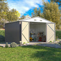 Patiowell 10x8 FT Outdoor Storage Shed, Metal Sheds, Gray