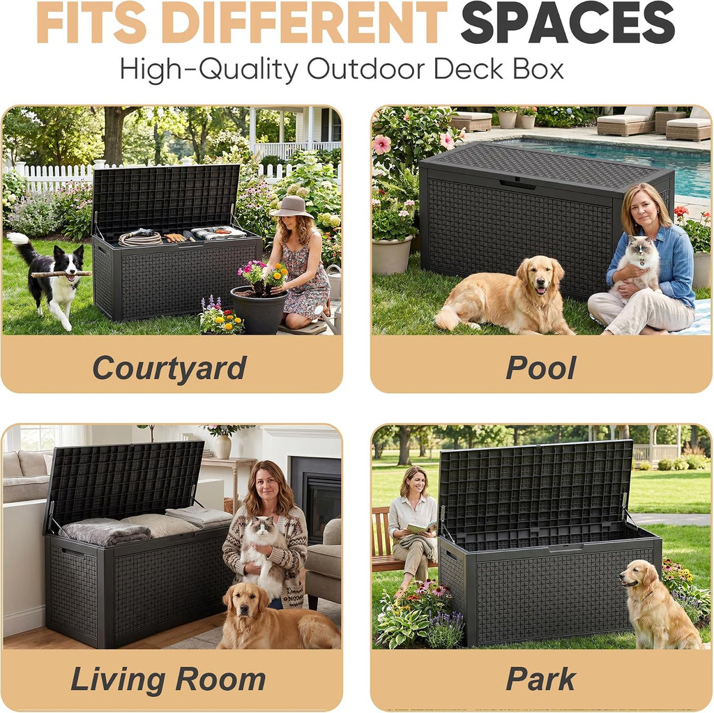 easyup 110 gal waterproof outdoor storage box uv, package contents