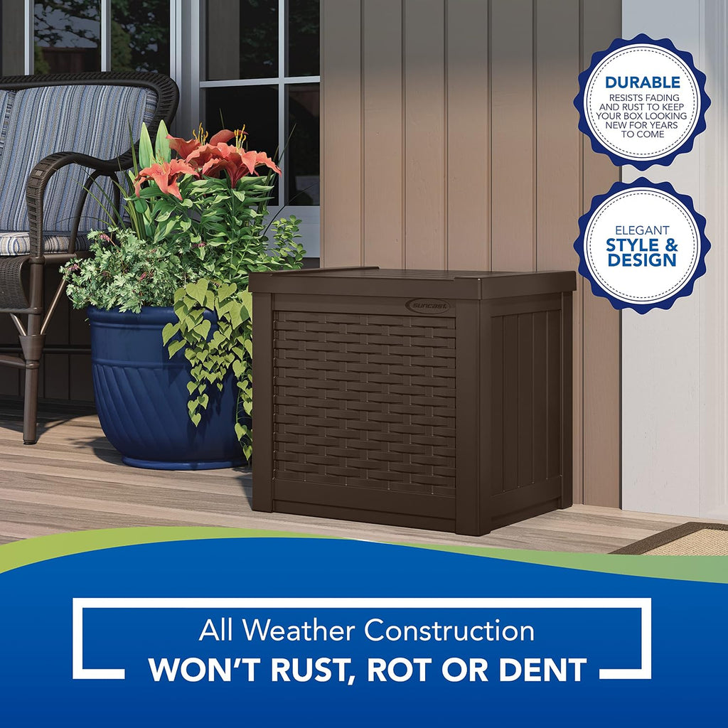 suncast resin wicker 99 gallon and 22 gallon, package contents