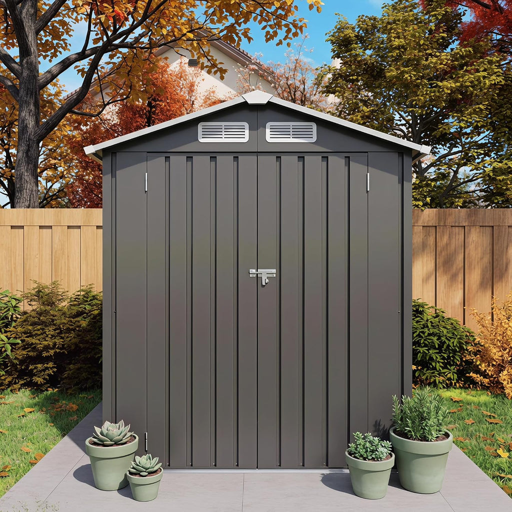 5x3 ft outdoor storage shed, metal tool shed, package contents