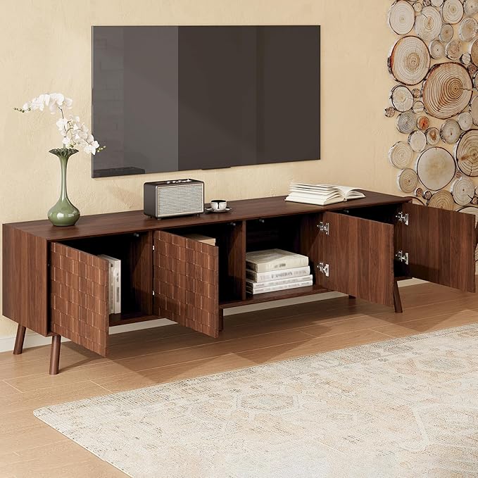Virubi Mid-Century Modern TV Stand, Entertainment Center