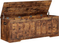 VANKILEY 51.2" Storage Chest Extra Large,Wooden Storage Bench(Rustic Brown)