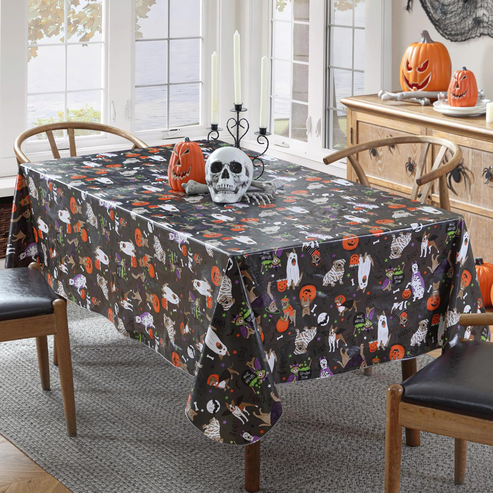 Newbridge Halloween Pets Vinyl Tablecloth 60 x 102 Inch Rectangle
