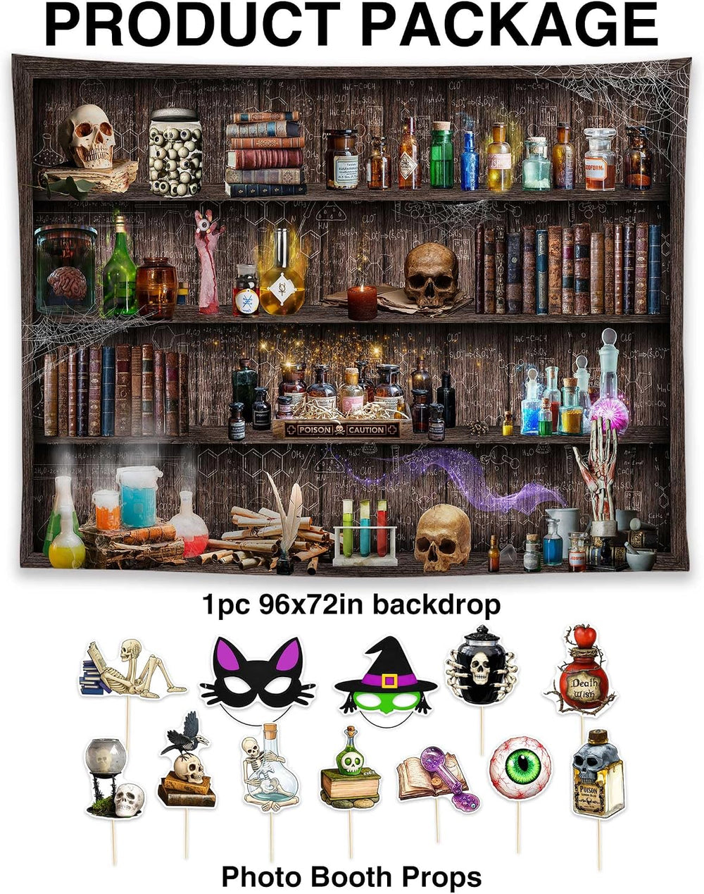 Allenjoy 96" x 72" Halloween Mad Scientist Photography Backdrop wit...