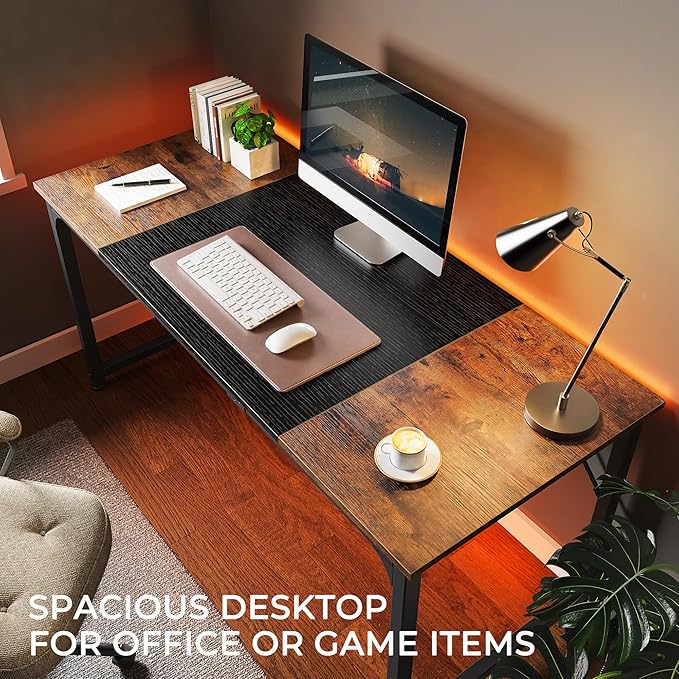 Huuger Computer Desk, 63 Inch Office Desk, Gaming Desk
