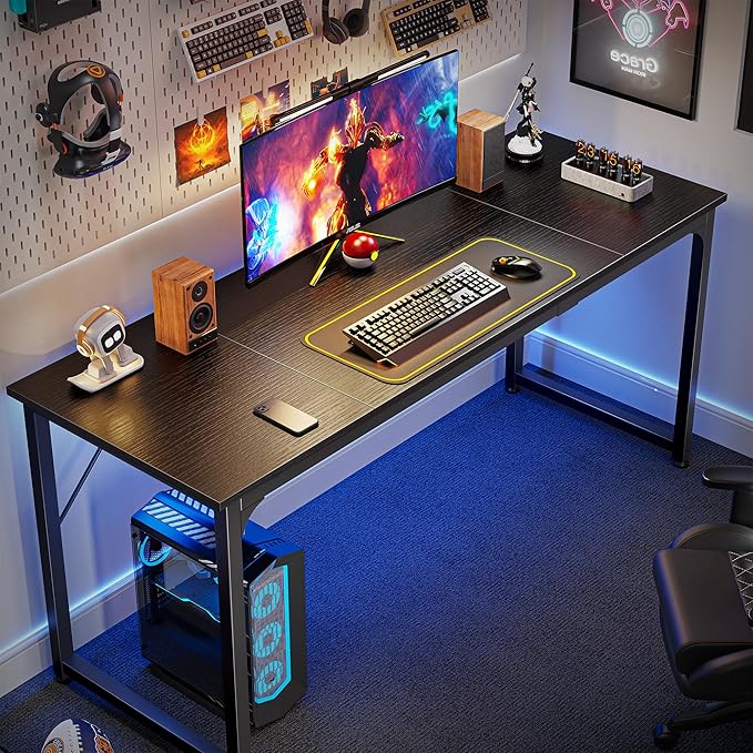 Huuger Modern Simple Office Desk, 63 Inch, Gaming & Writing Desk