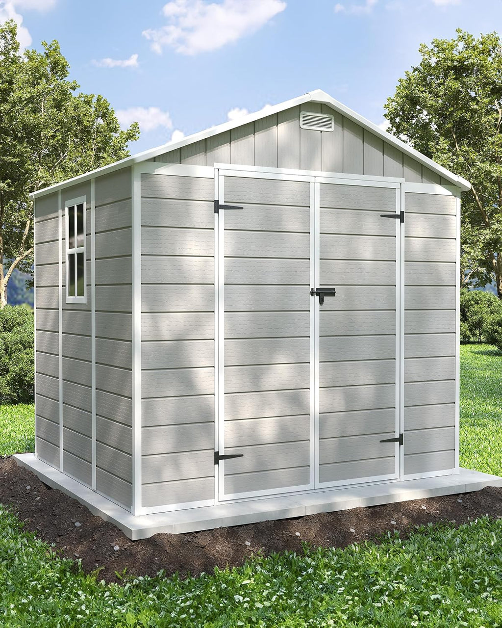 amopatio 8x6 ft storage shed with floor included, package contents