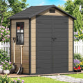 DWVO 6x4 FT Resin Outdoor Storage Shed with Floor, Windows & Vents
