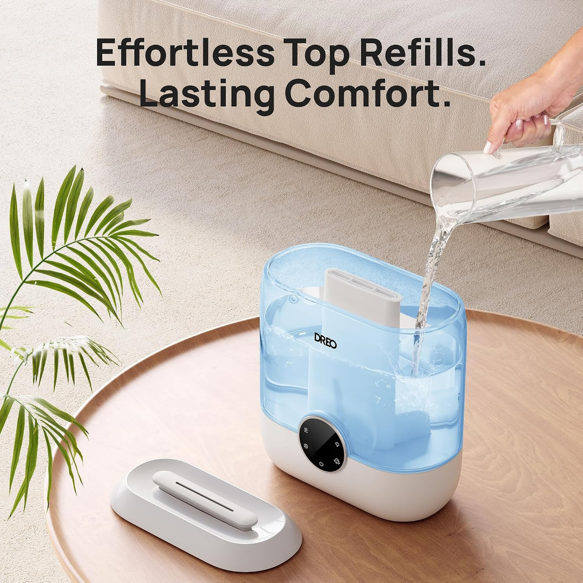 dreo 6l top fill humidifiers for bedroom, 60h on a desk or shelf