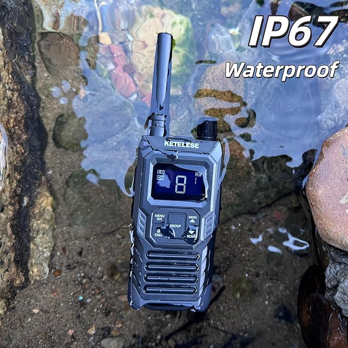 Ketelese T4 Walkie Talkies Long Range, IP67 Waterproof Dustproof Two Way Radio