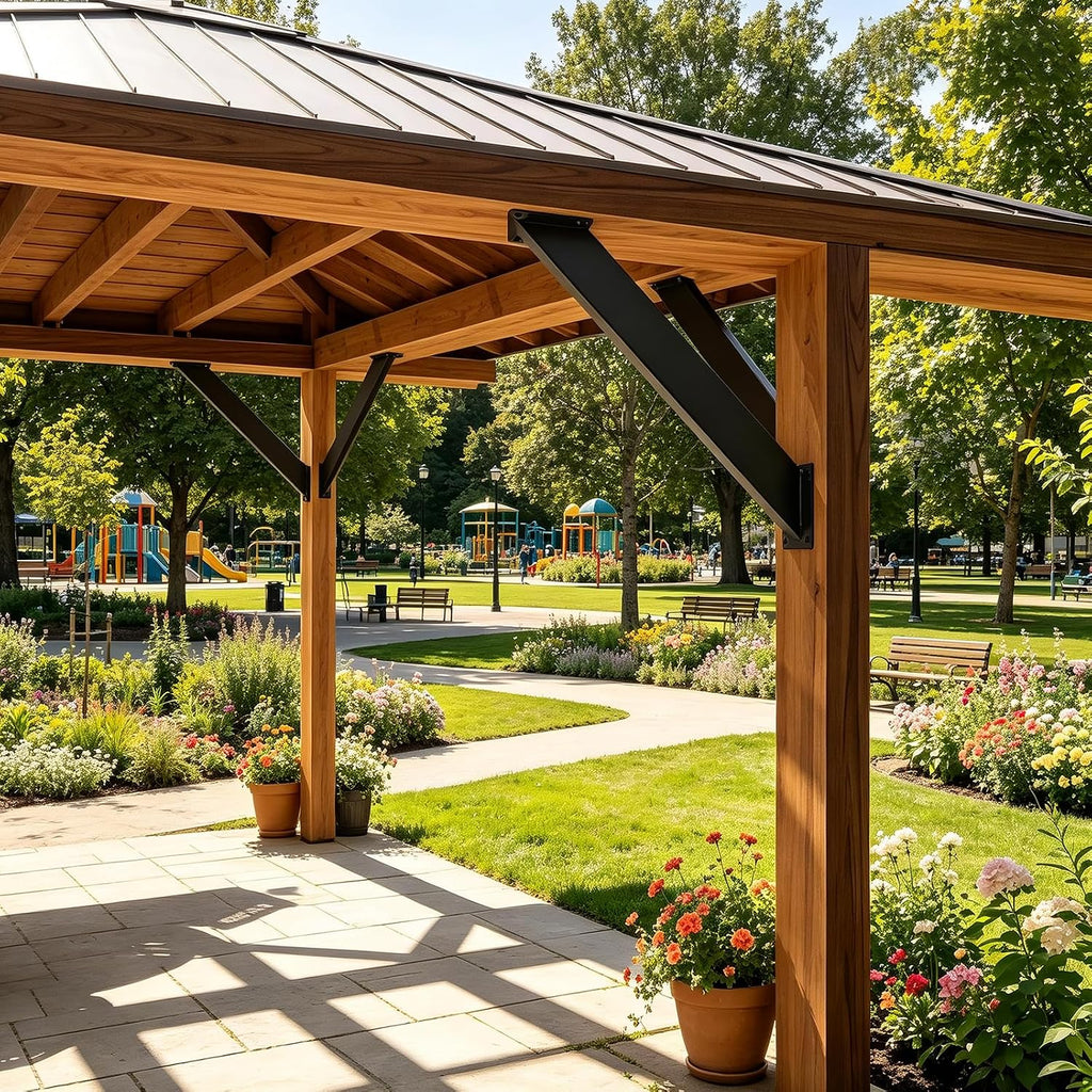 45 degree angle support brackets for pergola,gazebos shown in use