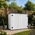 ADDOK Outdoor Storage Cabinet, 35 Cu.Ft Horizontal Resin Storage Shed