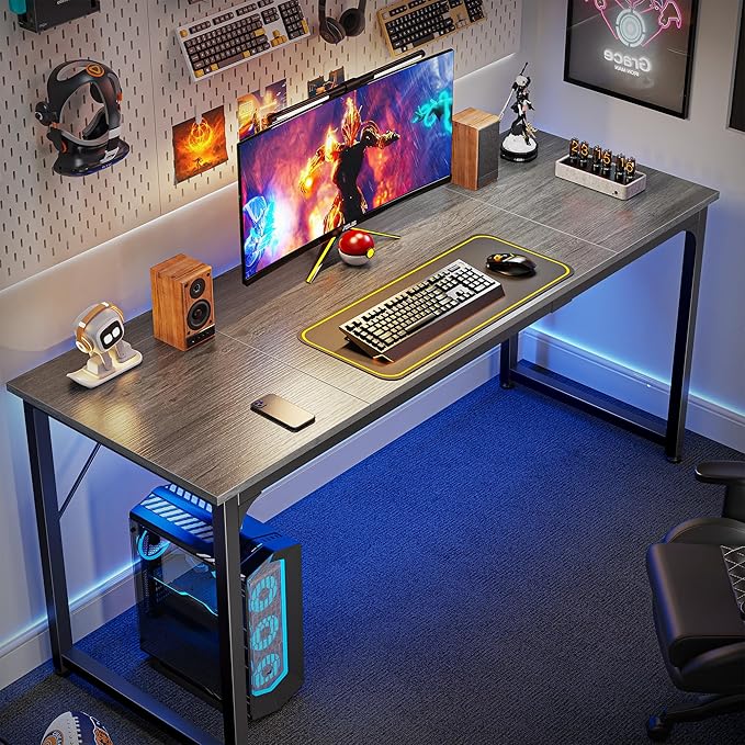 Huuger Computer Gaming Desk, 63 Inch Office Desk
